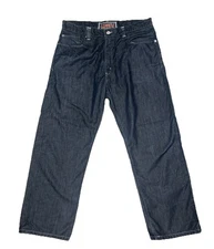 Levis 569 Jeans Mens 38x30 Loose Straight Leg Mid Rise Dark Wash Denim