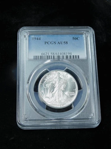 1944 50c Walking Liberty Silver Half Dollar - PCGS Au58