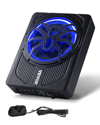 VEVOR 10'' 440W Under-Seat Slim Car Subwoofer Hi-fi Speaker Sub Amp Kit