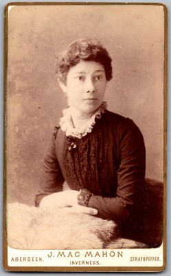 Antique CDV Circa 1880s J. Mac Mahon Gorgeous Lady in Dress Scotland