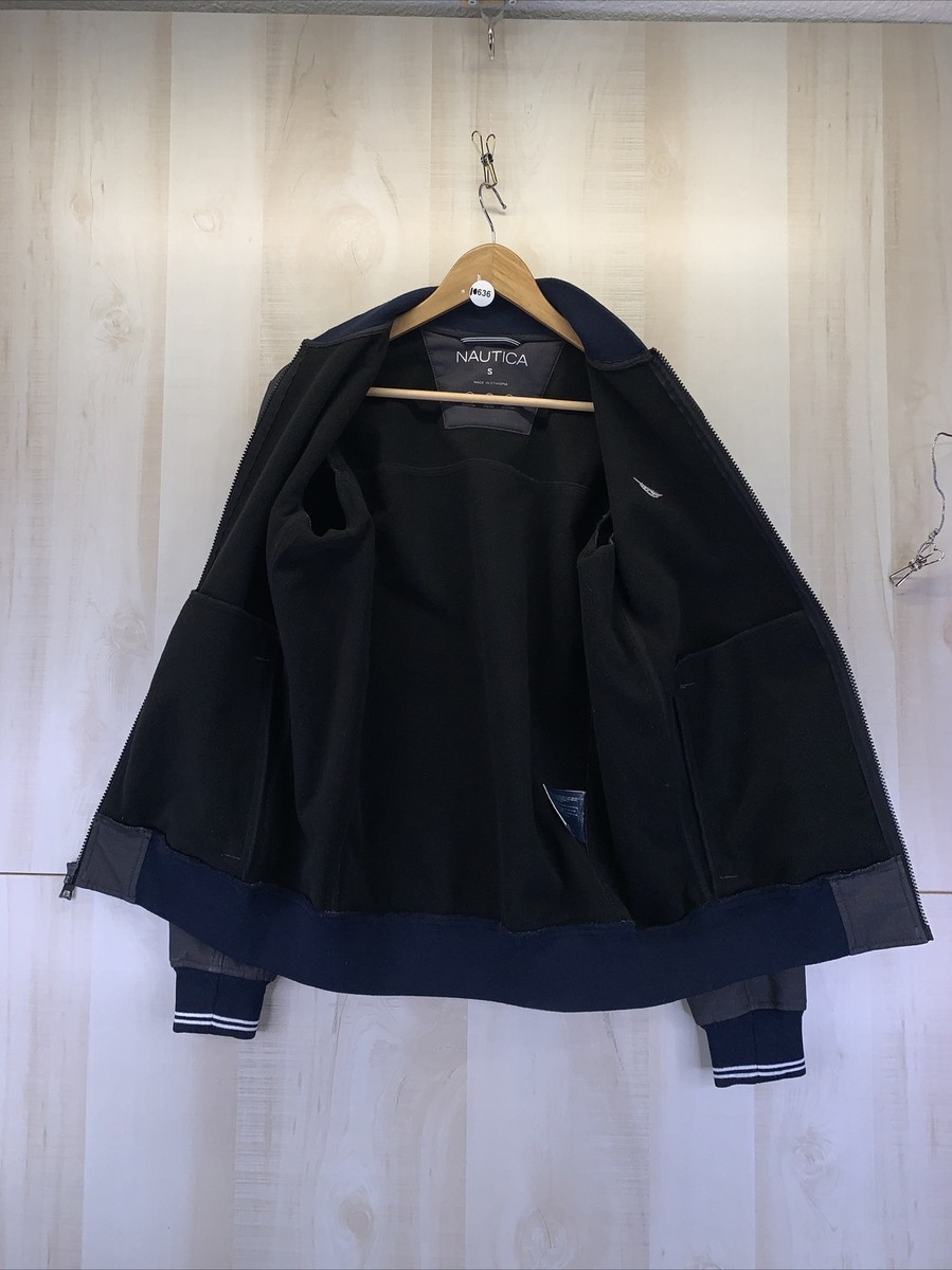 NAUTICA Gray/Blue Fleece Lined Softshell Wind Water Resistant Mens