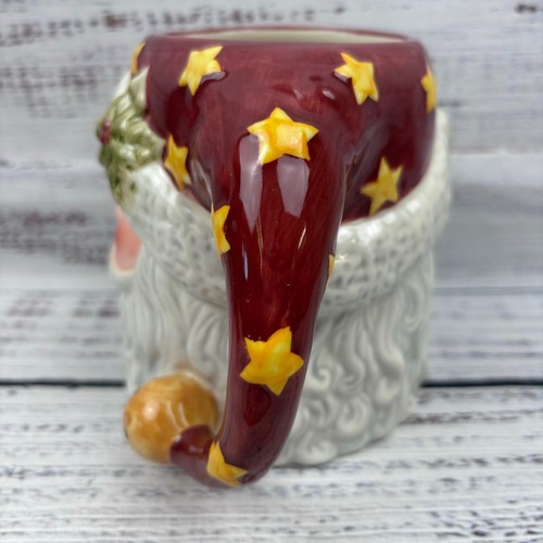Taza de cerámica Tis the Season Santa 20 oz artículo 473625 Susan Winget pintada a mano 2001 - Imagen 3 de 11