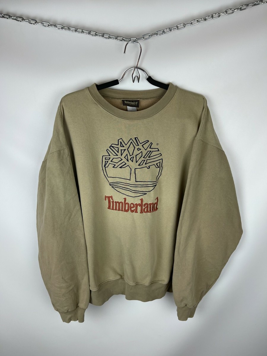 90s Timberlandスウェット made in USA Timberland vintage 90s big logo beige brown sweatshirt | eBay