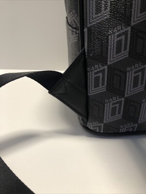 KARL LAGERFELD Paris Black Gray Logo Maybelle Backpack Bag  display picture 1