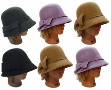 100 Wool Ladies Women Elegant Dress Church Wedding Formal Ribbon Fedora Hat
