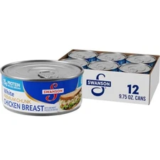 Swanson White Premium Chunk Chicken Breast with Rib Meat in Water 9.75 oz. Ca...