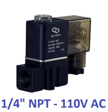 1/4" Inch Fast Acting Air Water Zero Pressure Electric Solenoid Valve 110V AC