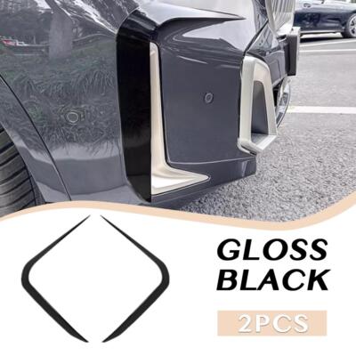 Black ABS Side Fog Lamp Eyebrow Spoiler Cover For BMW X5 G05 LCI M Sport 2024-25