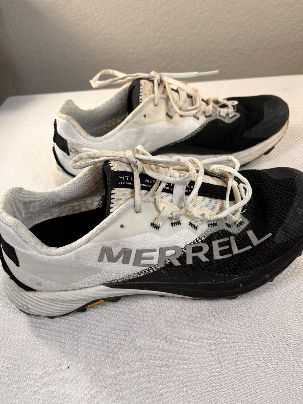 Scarpe Merrell donna taglia 8 5 lunghe Sky 2 nere bianche escursionismo corsa trail nuove