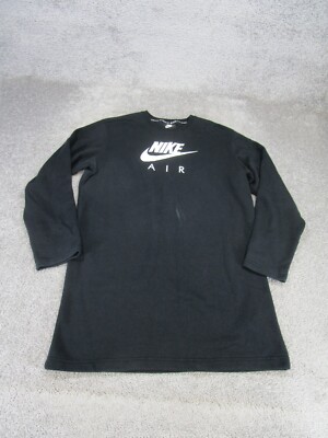 Nike Sweater Dress Womens Small Black Crew Black Cotton Blend