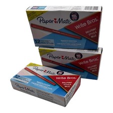 Lot of 3 packs Paper Mate 1.0mm Ballpoint Pen, Red Ink, Medium Point, 36 Pens