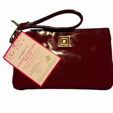 Liz Claiborne Phone Charging Wallet  Wristlet W/ RFID Protection Dark Red Patent