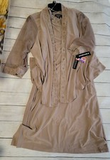 R M Richards Dress 14W Taupe