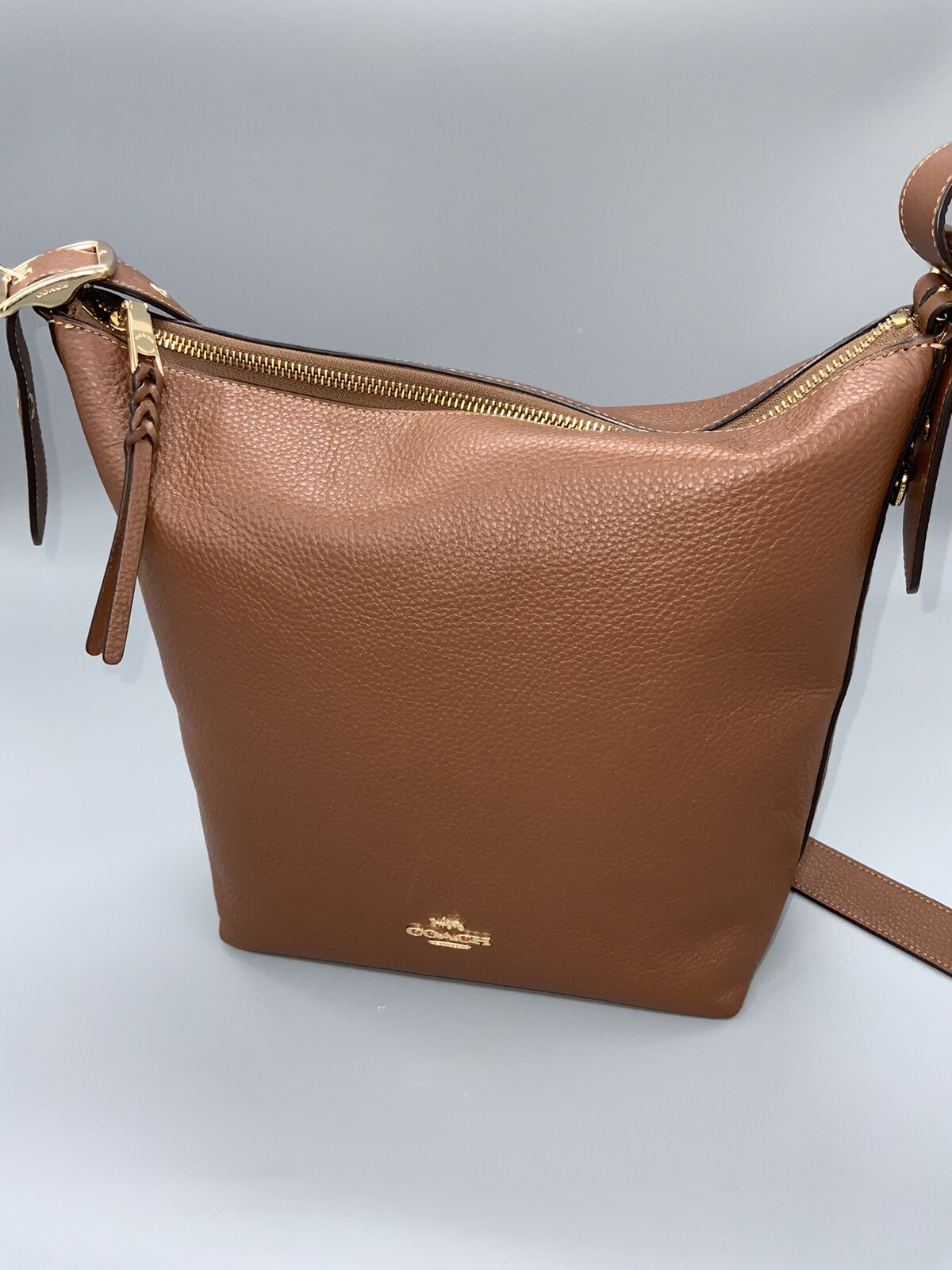 COACH SIGNATURE VAL DUFFLE REDWOOD BROWN LEATHER SHOULDER BAG C2818 eBay