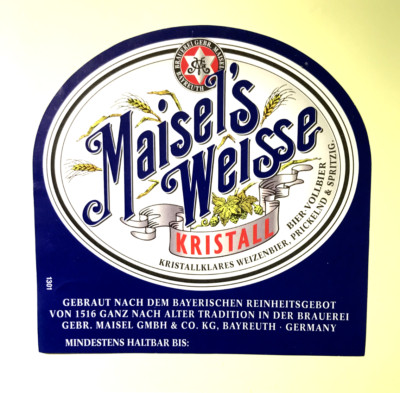 Beer label - beer label, MAISEL'S, white crystal, Bayreuth/ofr. / BY#171#