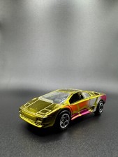Vintage 1991 Matchbox Lamborghini Diablo Rare World Class Gold Chrome Old Car+