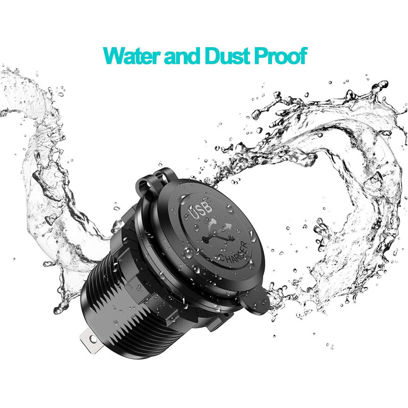 12-24V PD+QC USB 3-Port Fast Car Charger Adapter Socket