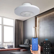 TCFUNDY 20" LED Ceiling Fan with Light  APP & Remote Control White Ceiling Lamp