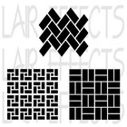 Set 3 Decorative Brick Texture/Pattern STENCILS Square/Herringbone ...