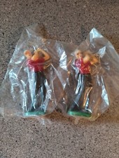 Lot Of 2 Vintage Wilton Golfer Cake Topper Plastic, 4" Tall