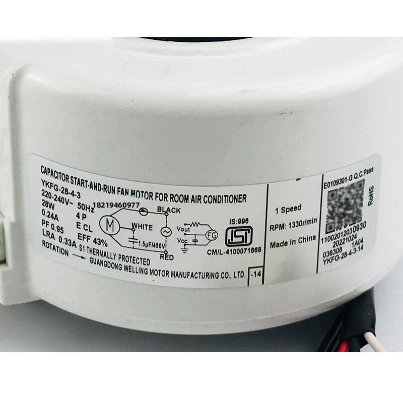 Fits for Midea Air Conditioning YKFG-28-4-3 Indoor Fan Motor 28W