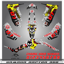 Yamaha Raptor 350 graphics kit 2004 2006 2009 to 2014 decals stickers atv utv