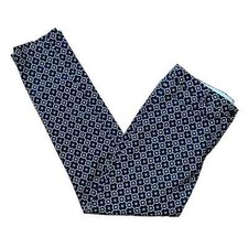 Brooks Brothers Blue White Geometric Natalie Fit Trouser Dress Pants 6