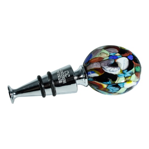 Bottiglia Tappo Murano Vetro Multi Nero Vino Prosecco Scatola Regalo Venezia - Foto 3 di 8
