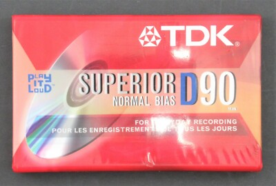 TDK D90 Cassette Tape , Normal Bias IEC I / Type I New -Sealed Package
