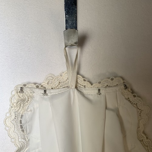 Vtg Wedding Dress with Train ILGWU Union Made Short Sleeve With Train Lace Trim - Picture 17 of 23