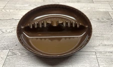 Vintage Round Willert Home Products Brown Melamine Ashtray 7.25"