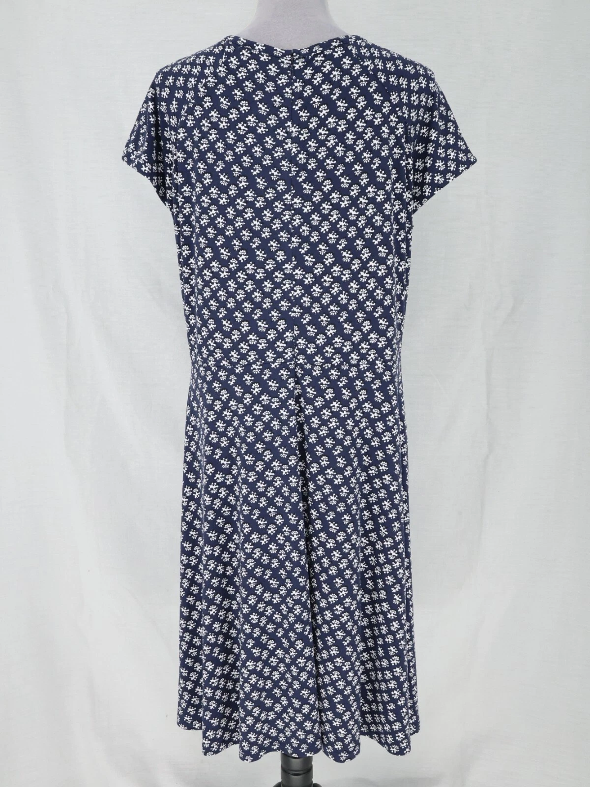 Abito Michael Kors taglie forti 1x blu navy stampa maglia elasticizzata cerniera carriera nuovo