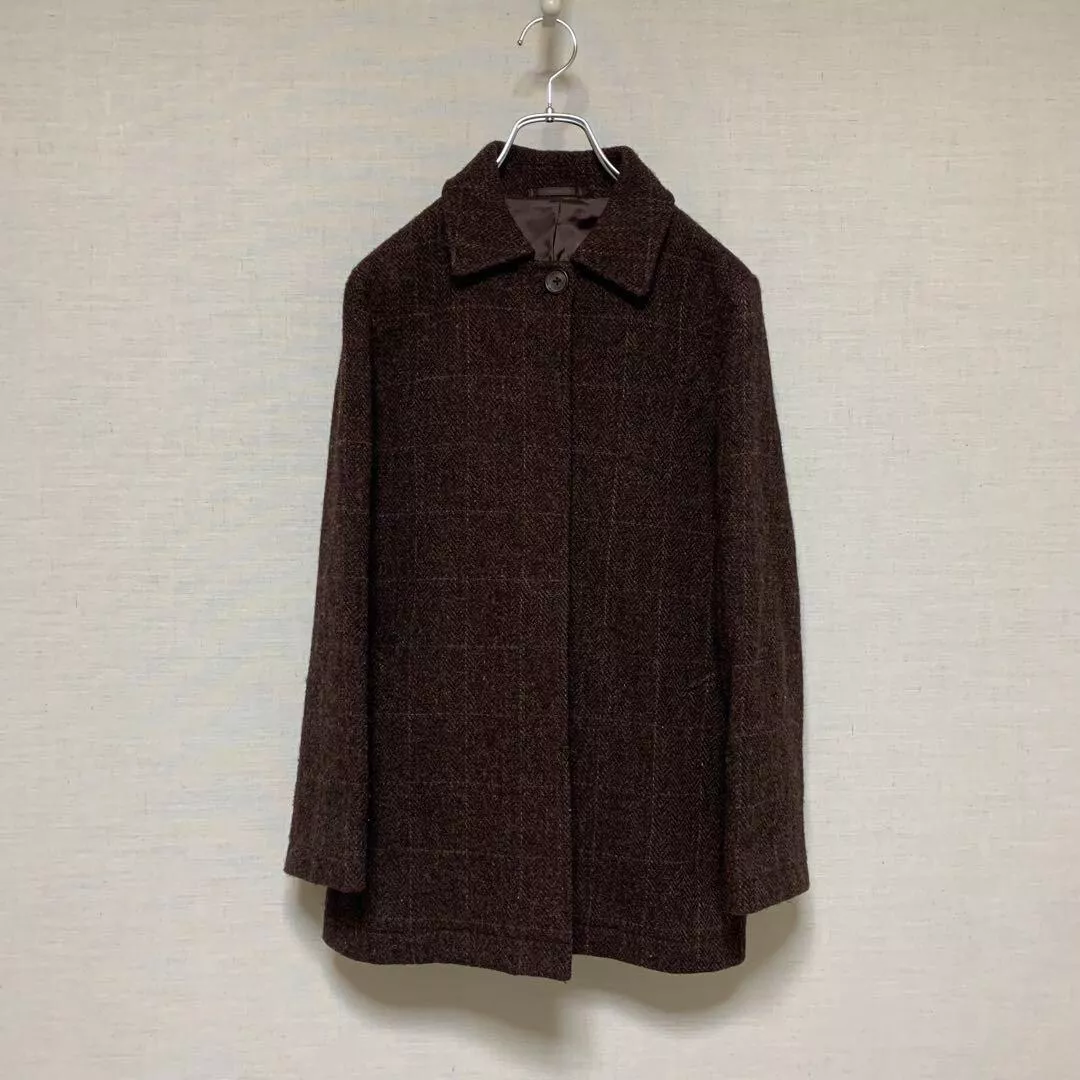 Harris Tweed × MARGARET HOWELL Plaid Coat Jacket Women Size 2