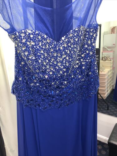 Viviana Dynasty 31012809 size 18 evening dress long Royal Blue Sequin Top NWT - Picture 2 of 18