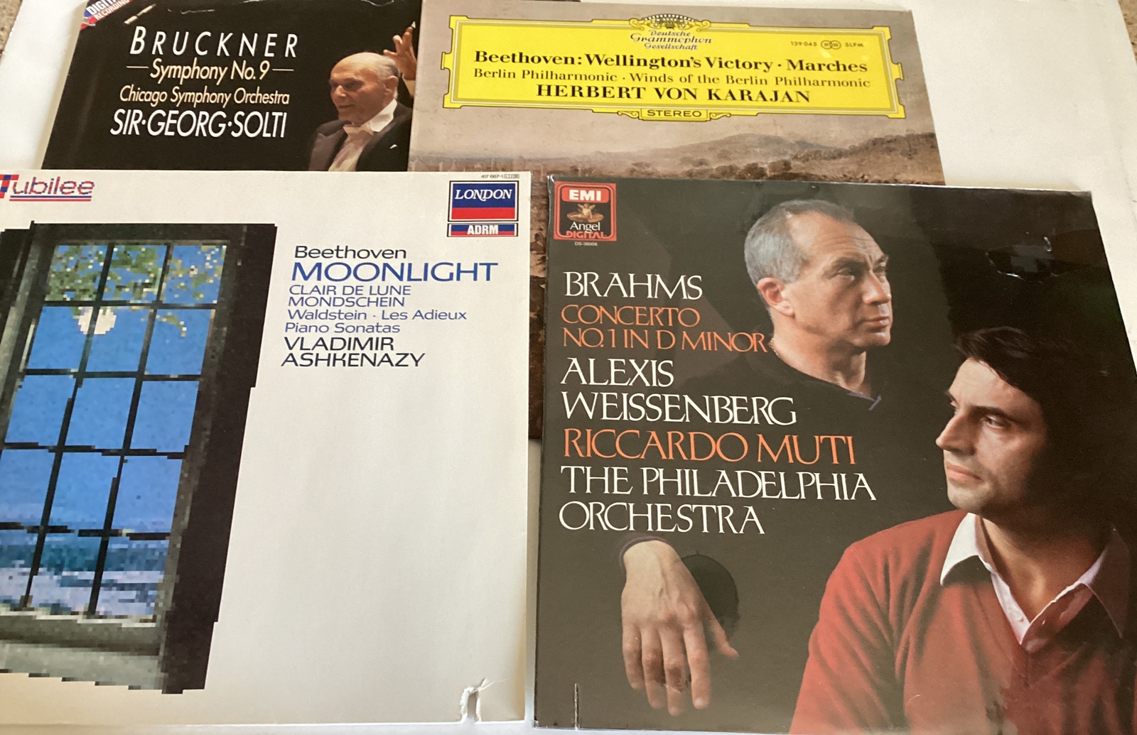Vinyl Records 4 piece Lot: Brahms, Beethoven(2), Bruckner. Excellent-image