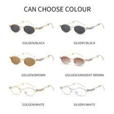 Stylish Hip Hop Sunglasses Photo Props Rock Metal Oval Frame for Trendsetters