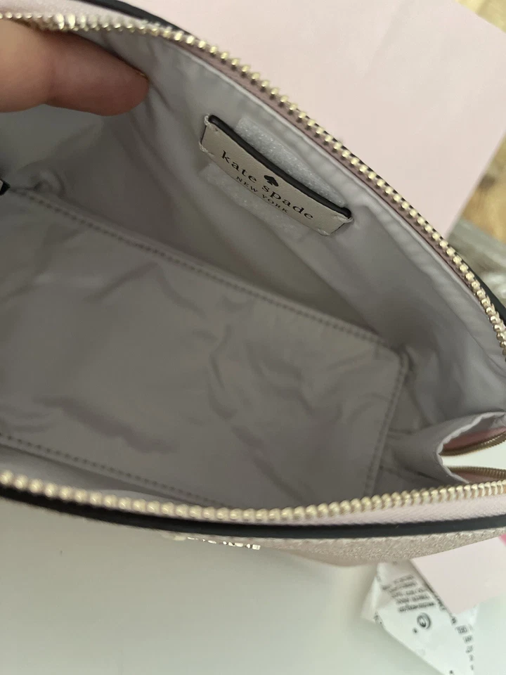 Nuevo con etiquetas Estuche de Maquillaje Cosmético Kate Spade Oro Rosa Oro Rosa Foto 4 de 4