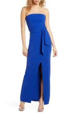 Lulus Own The Night Strapless Maxi blue Dress Size Large new