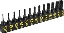 LEXIVON Tamper Proof Torx Bit Set, Premium S2 Alloy Steel | 13-Piece Star Bits