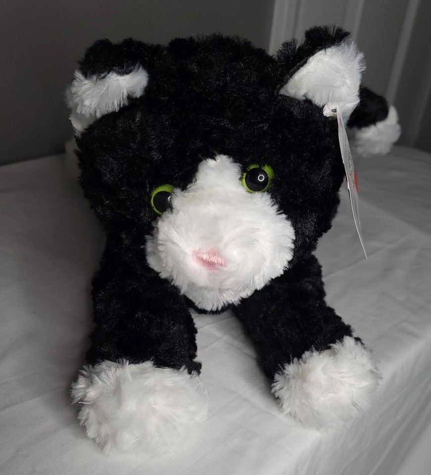 GUND Black & White Tuxedo Lying Down Cat SEBASTION 6050651 Hang Tag