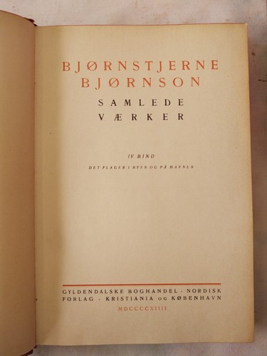 Works of Bjornstjerne Bjornson Volumes IV & VI in Danish 1914 Fine Binding - Imagen 2 de 8