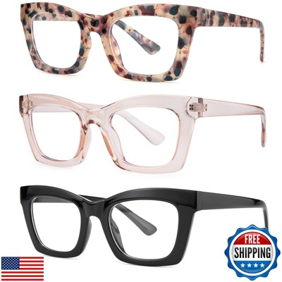 bullabulling 3 pack Oprah style Spring hinge Readers Blue Light Blocking Comp