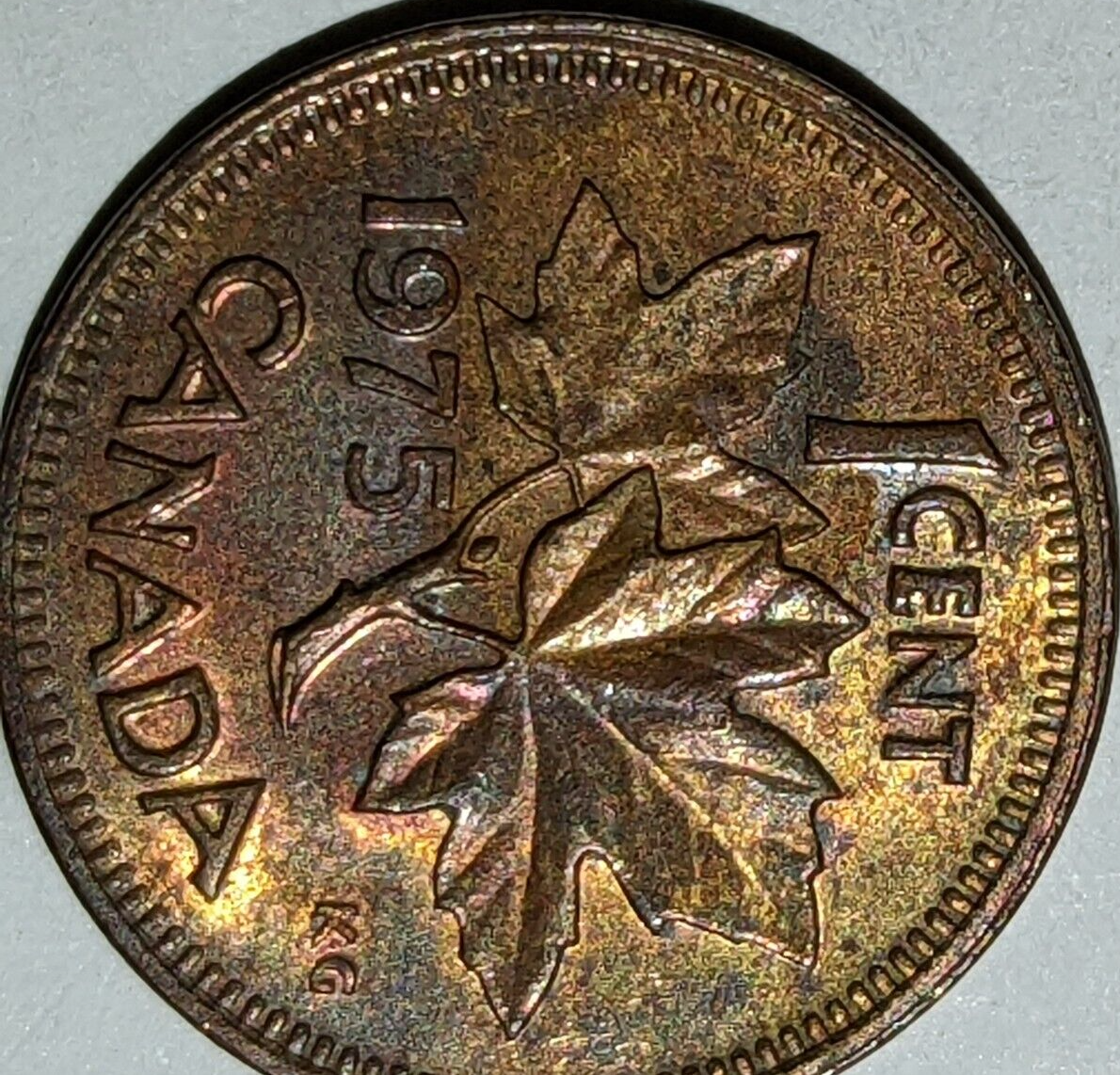 Rare***Canada 1975 1 Cent***One Penny***40+Years Old***Die Crack