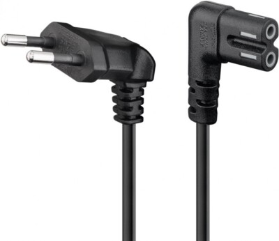 Anschlusskabel mit Eurostecker für Sonos-Lautsprecher, 90°, 2m, schwarz, 2*0,75