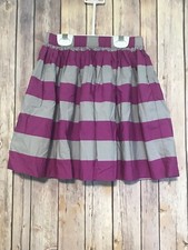 Hanna Andersson Anderson Grey Purple Striped Skirt 140 9 10 11