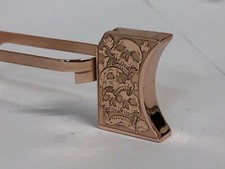 New laser engraved 1911 Rose Gold Plated Mirror Polished Long Pad skulls #1
