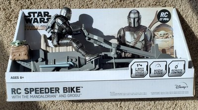 Star Wars RC Speeder Bike with Mandalorian and Grogu ~ Brand New In Box (NIB)