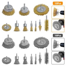Drahtbürste Set 10-teilig 6mm Stahlbürste Aufsatz für Bohrmaschine Akkuschrauber