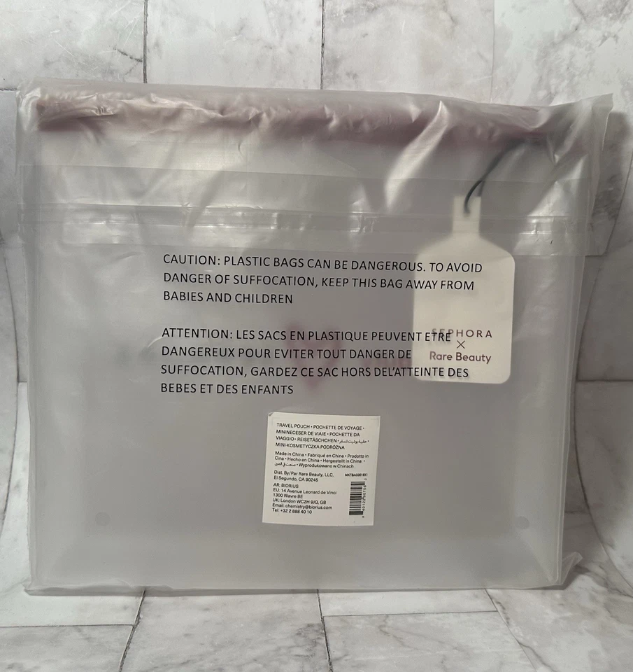 Bolsa de maquiagem de viagem rara beleza por Selena Gomez X Sephora bolsa com zíper nova com etiquetas - Imagem 4 de 4