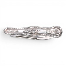 VINTAGE FLORAL COMBINATION POCKET LETTER OPENER NUT PICK STERLING SILVER 